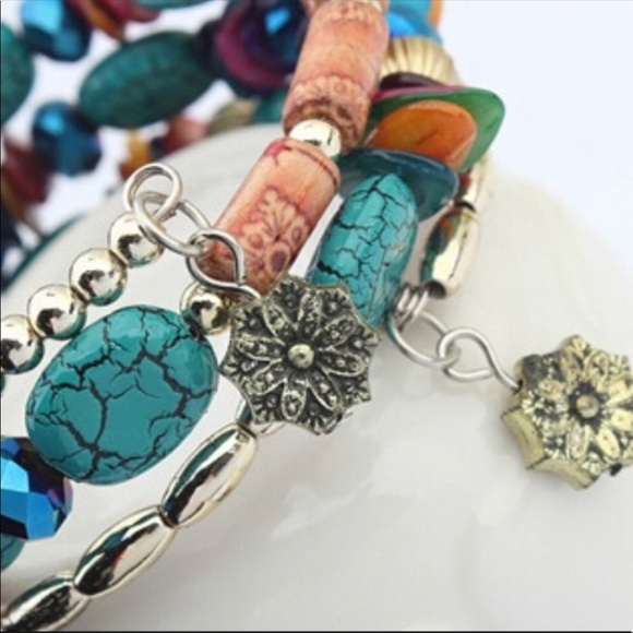 Boho Beaded Multilayered Adjustable Bracelet - Picture 2 of 5